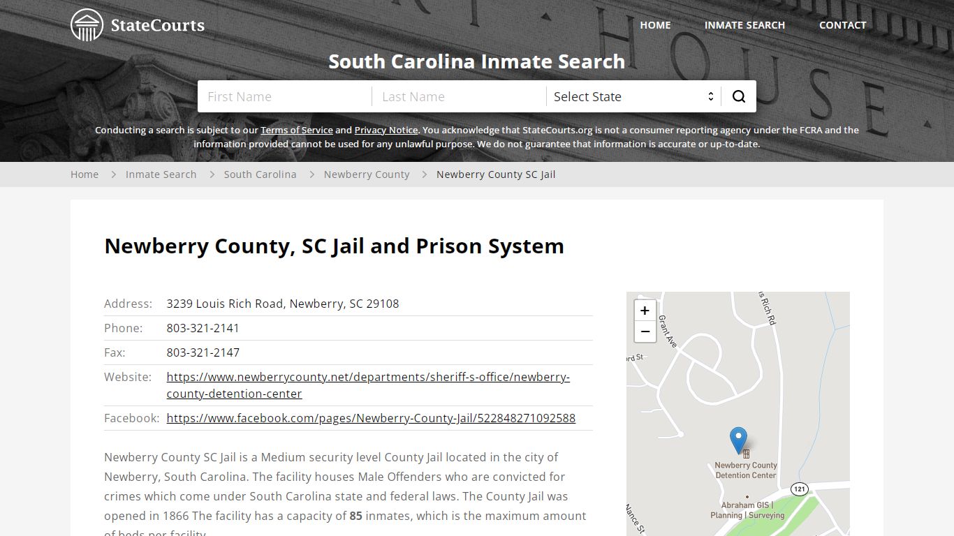 Newberry County SC Jail Inmate Records Search, South ...