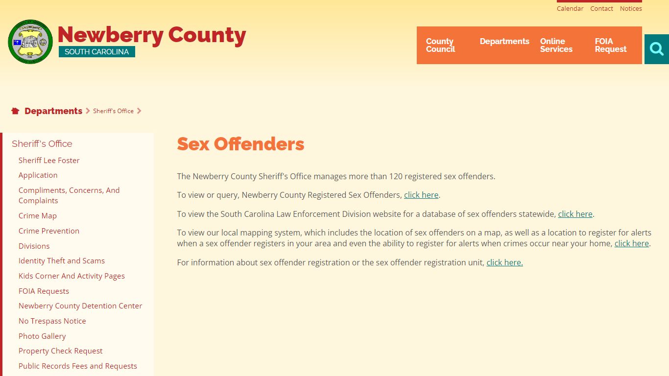 Sex Offenders | Newberry County